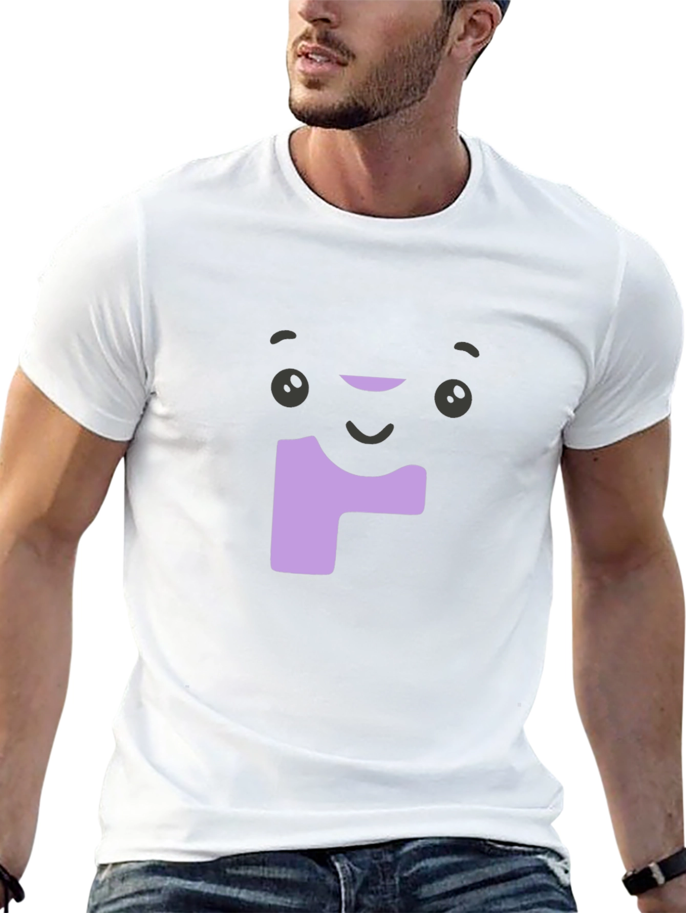 Funny Face Graphic Tee - Soft Black Cotton T-Shirt