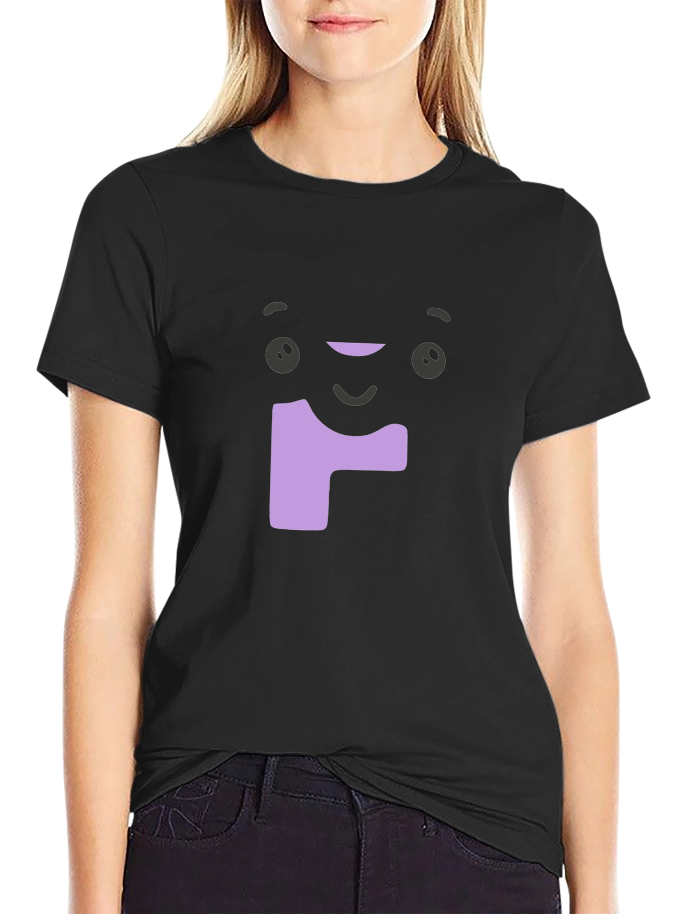 Funny Face Graphic Tee - Soft Black Cotton T-Shirt