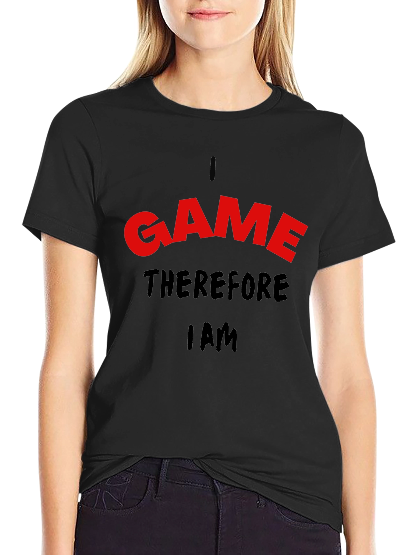 I Game Therefore I Am Black T-Shirt