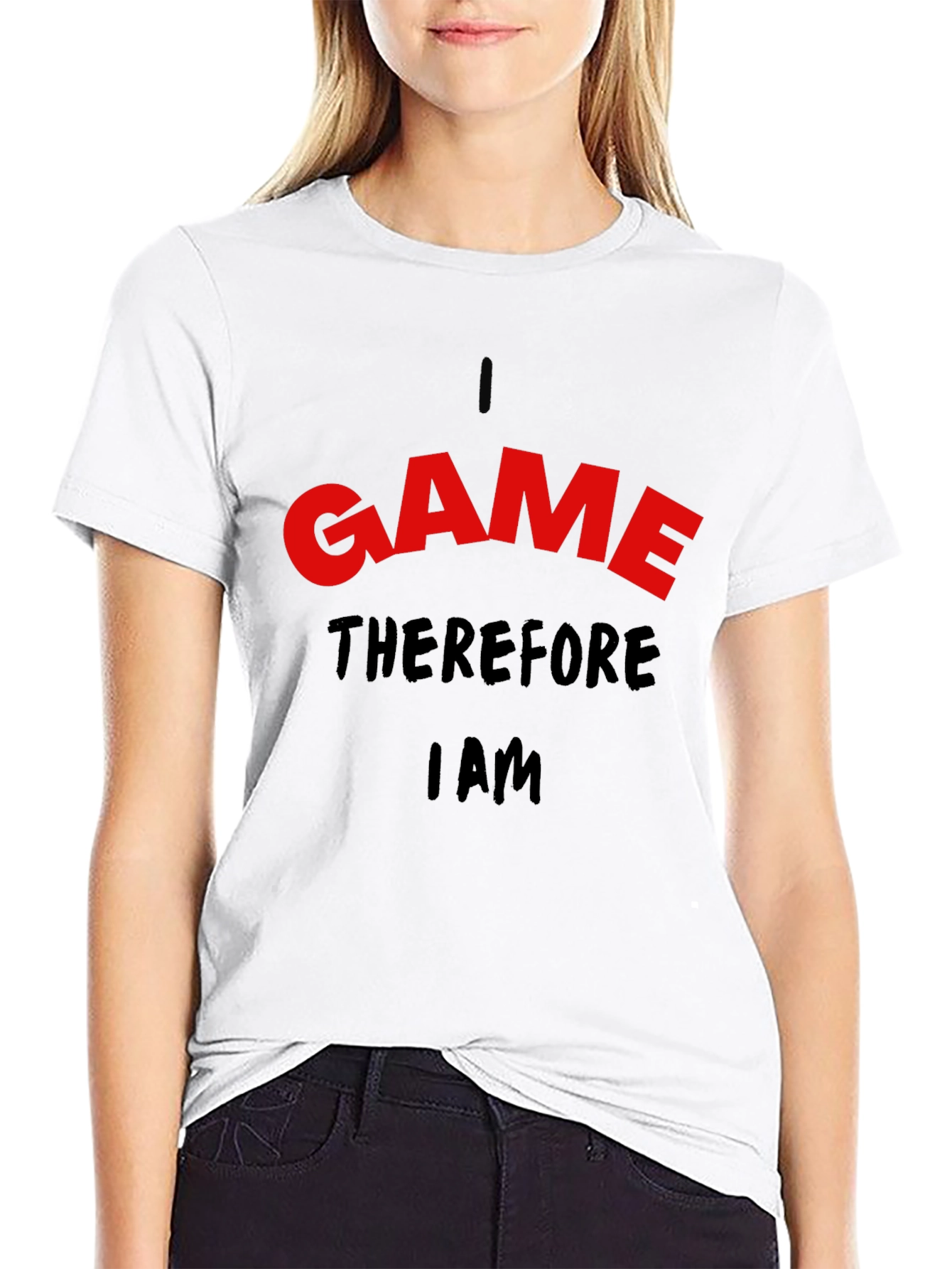 I Game Therefore I Am Black T-Shirt