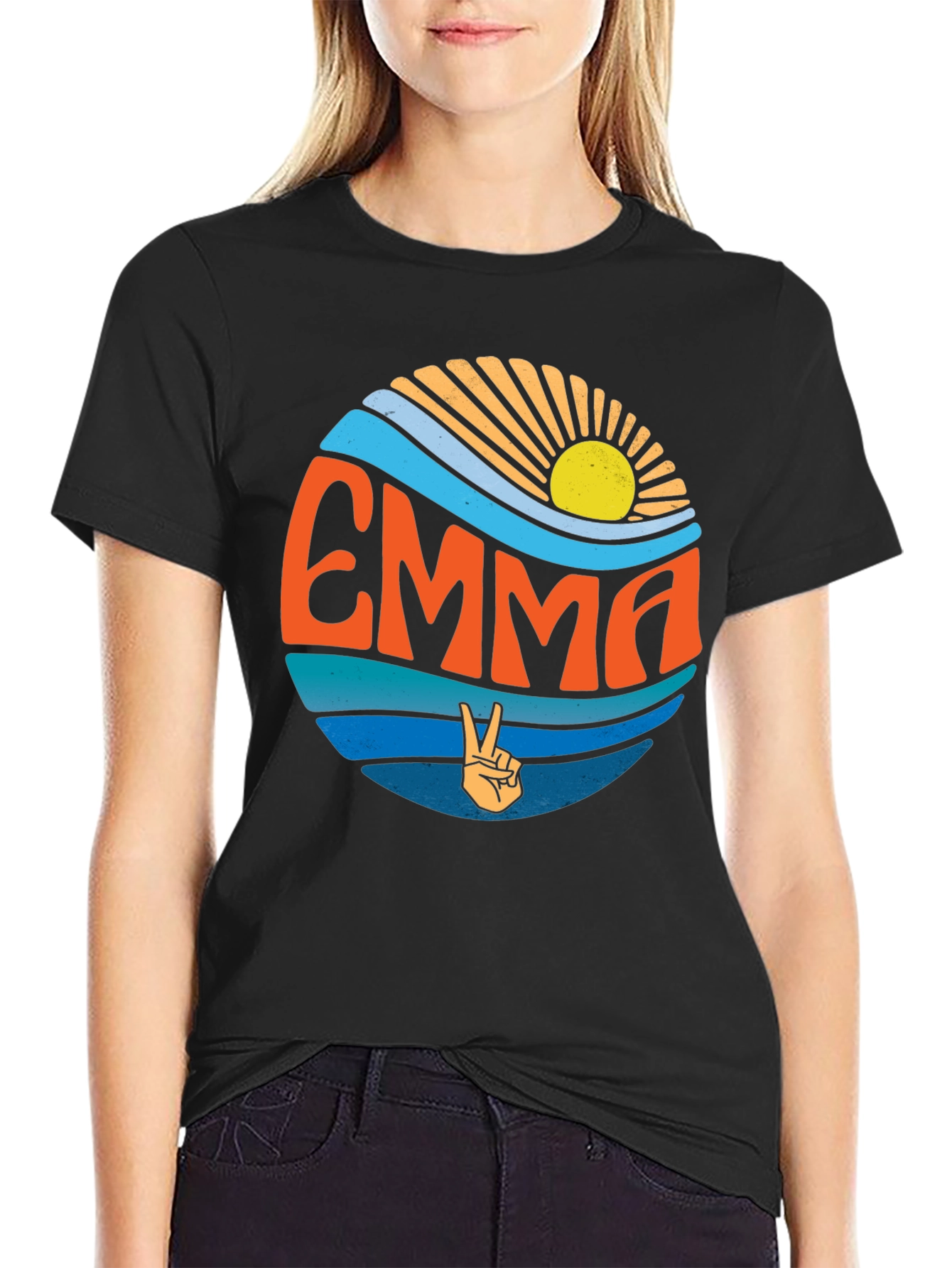 Retro Emma T-Shirt - Groovy Personalized Tee
