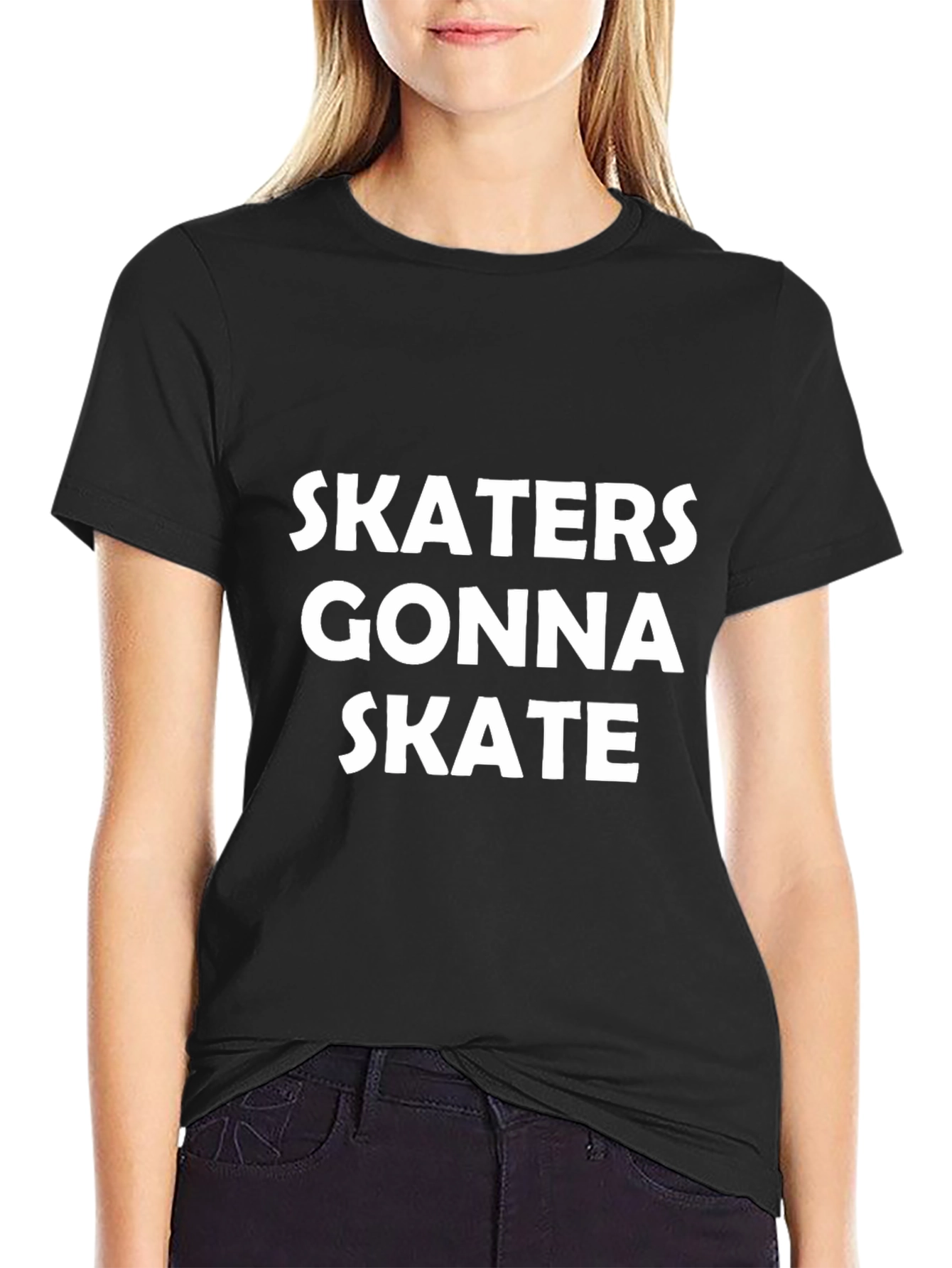 Skaters Gonna Skate Graphic Tee - Classic Black T-Shirt