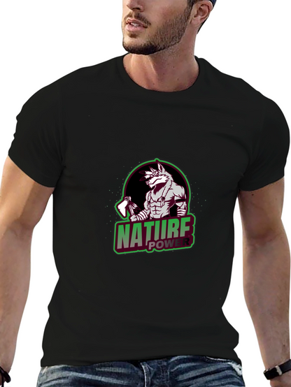 Nature Power Wolf Graphic T-Shirt