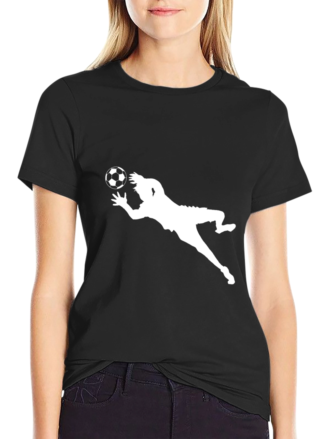 Soccer Goalie Dive Black T-Shirt