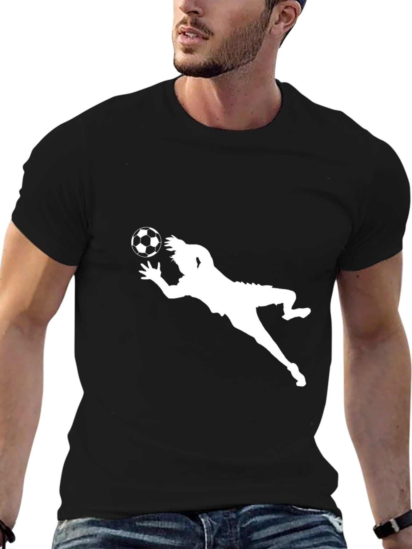 Soccer Goalie Dive Black T-Shirt