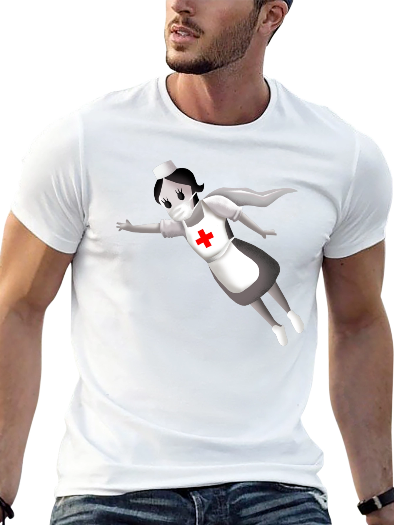 Hero Nurse T-Shirt - Black Crew Neck