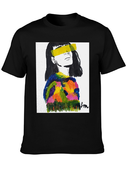 Abstract Art Portrait Black T-Shirt