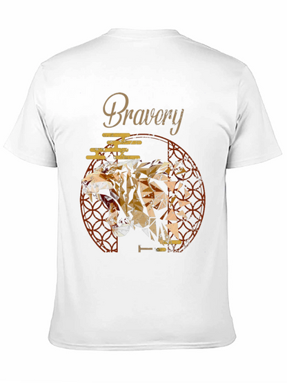Bravery Tiger Geometric Mens T-Shirt