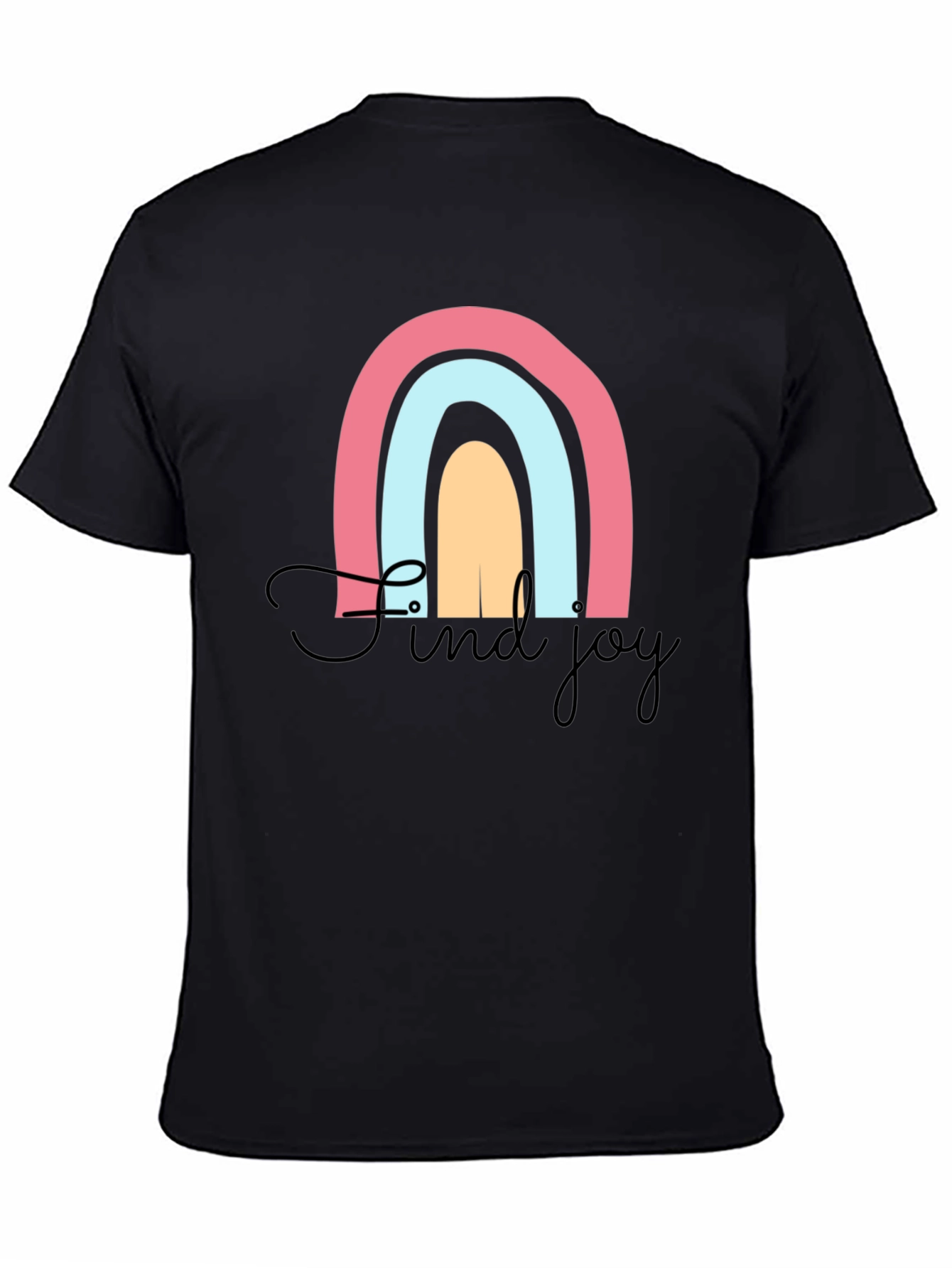 Find Joy Rainbow Graphic T-Shirt - Black