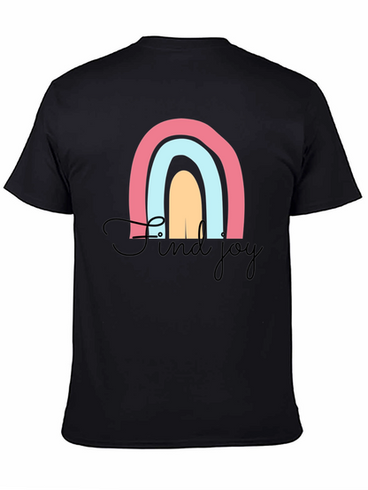 Find Joy Rainbow Graphic T-Shirt - Black