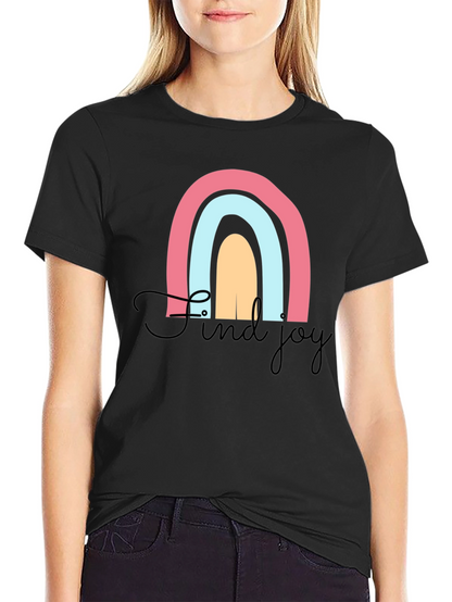 Find Joy Rainbow Graphic T-Shirt - Black
