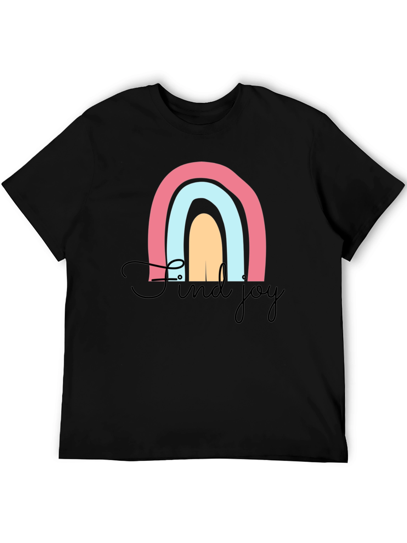 Find Joy Rainbow Graphic T-Shirt - Black