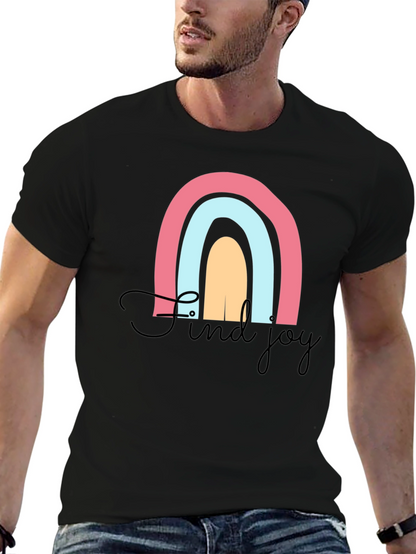 Find Joy Rainbow Graphic T-Shirt - Black