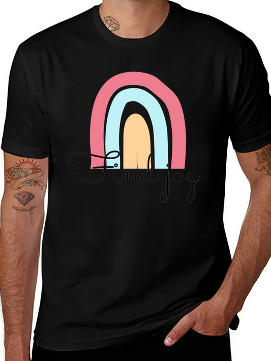 Find Joy Rainbow Graphic T-Shirt - Black
