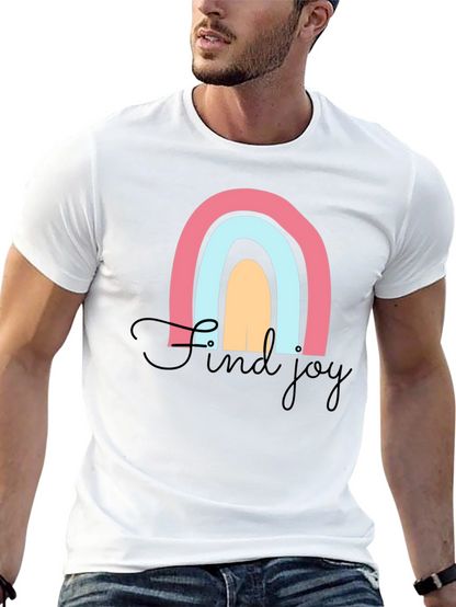 Find Joy Rainbow Graphic T-Shirt - Black