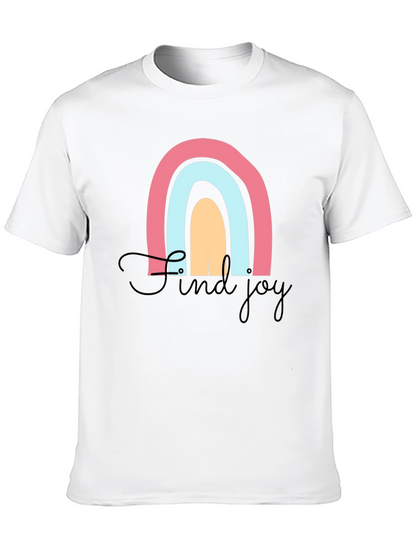 Find Joy Rainbow Graphic T-Shirt - Black