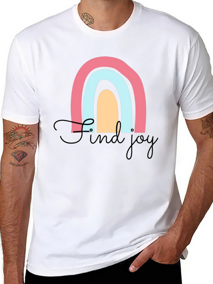 Find Joy Rainbow Graphic T-Shirt - Black