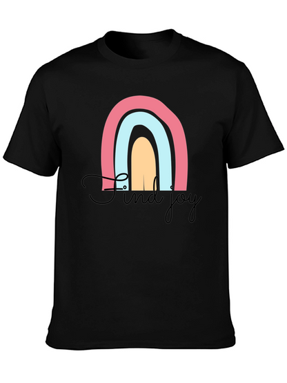 Find Joy Rainbow Graphic T-Shirt - Black
