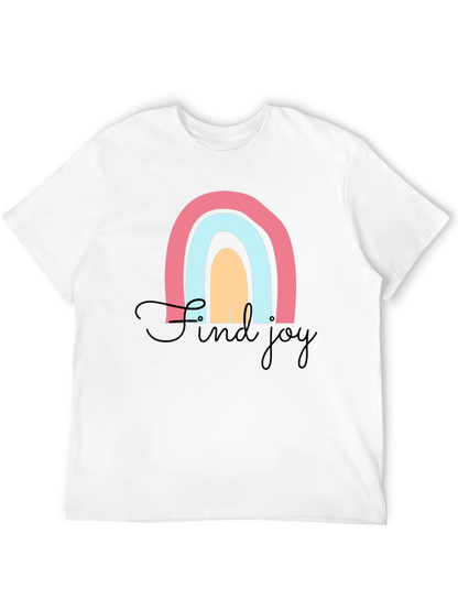 Find Joy Rainbow Graphic T-Shirt - Black