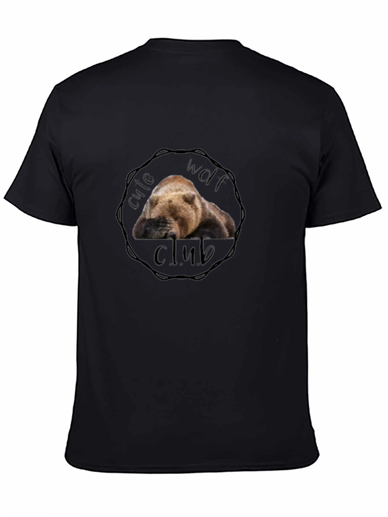 Cute Wolf Club Black T-Shirt