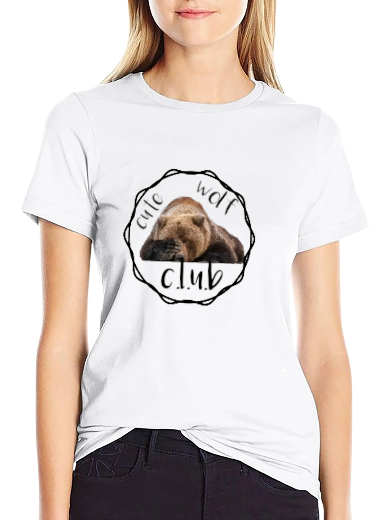 Cute Wolf Club Black T-Shirt