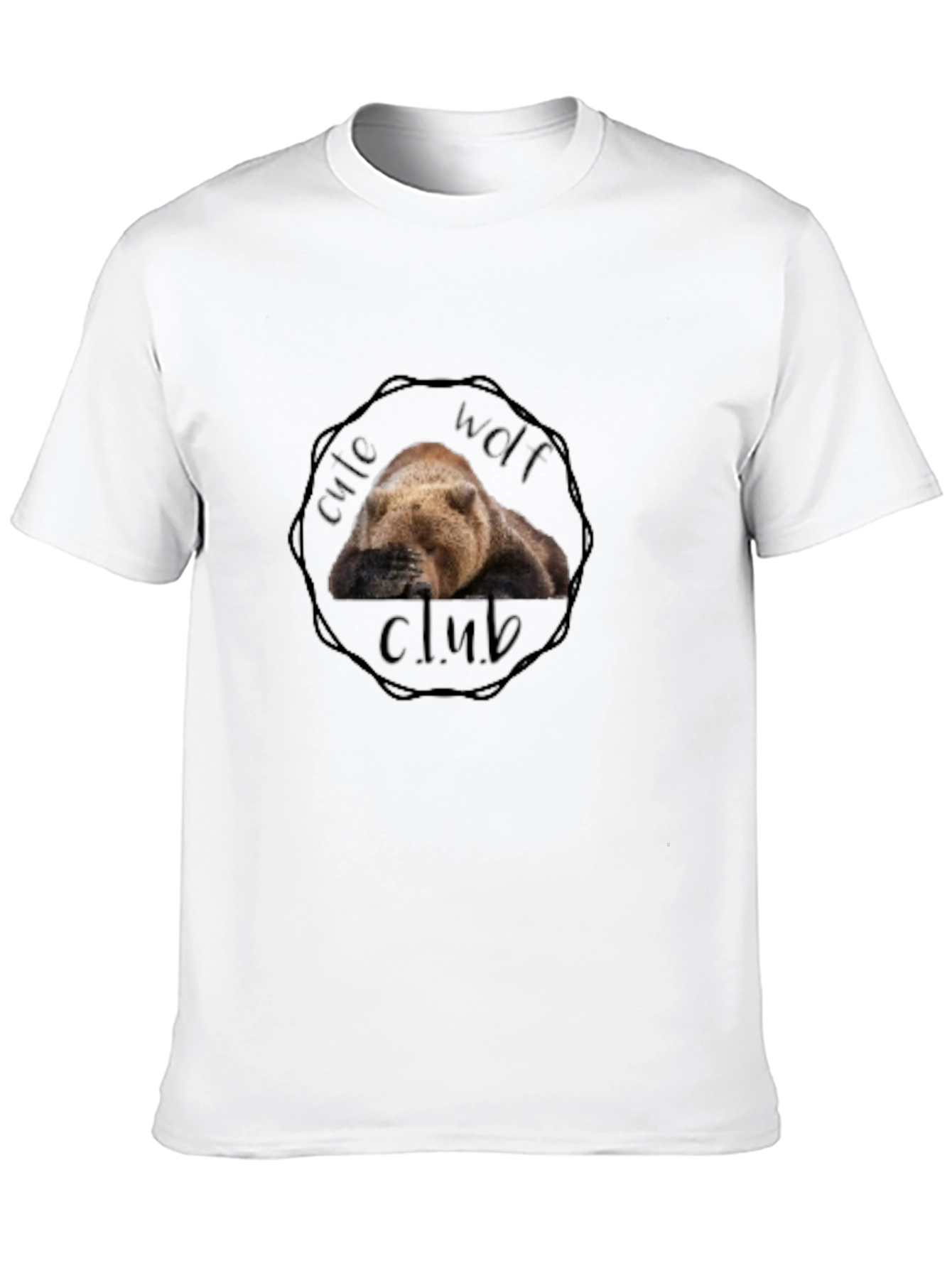 Cute Wolf Club Black T-Shirt