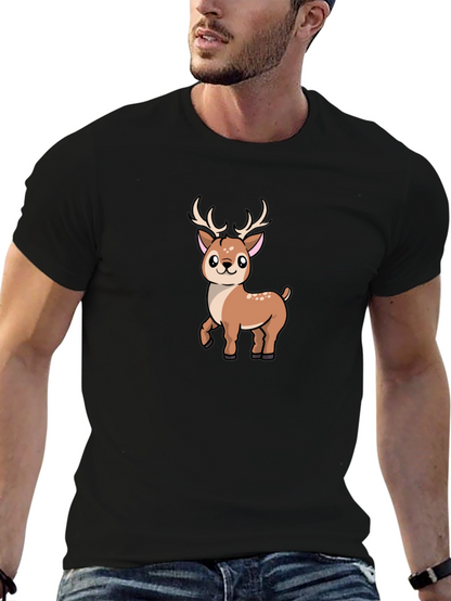 Cute Deer Graphic Tee - Soft Cotton Blend