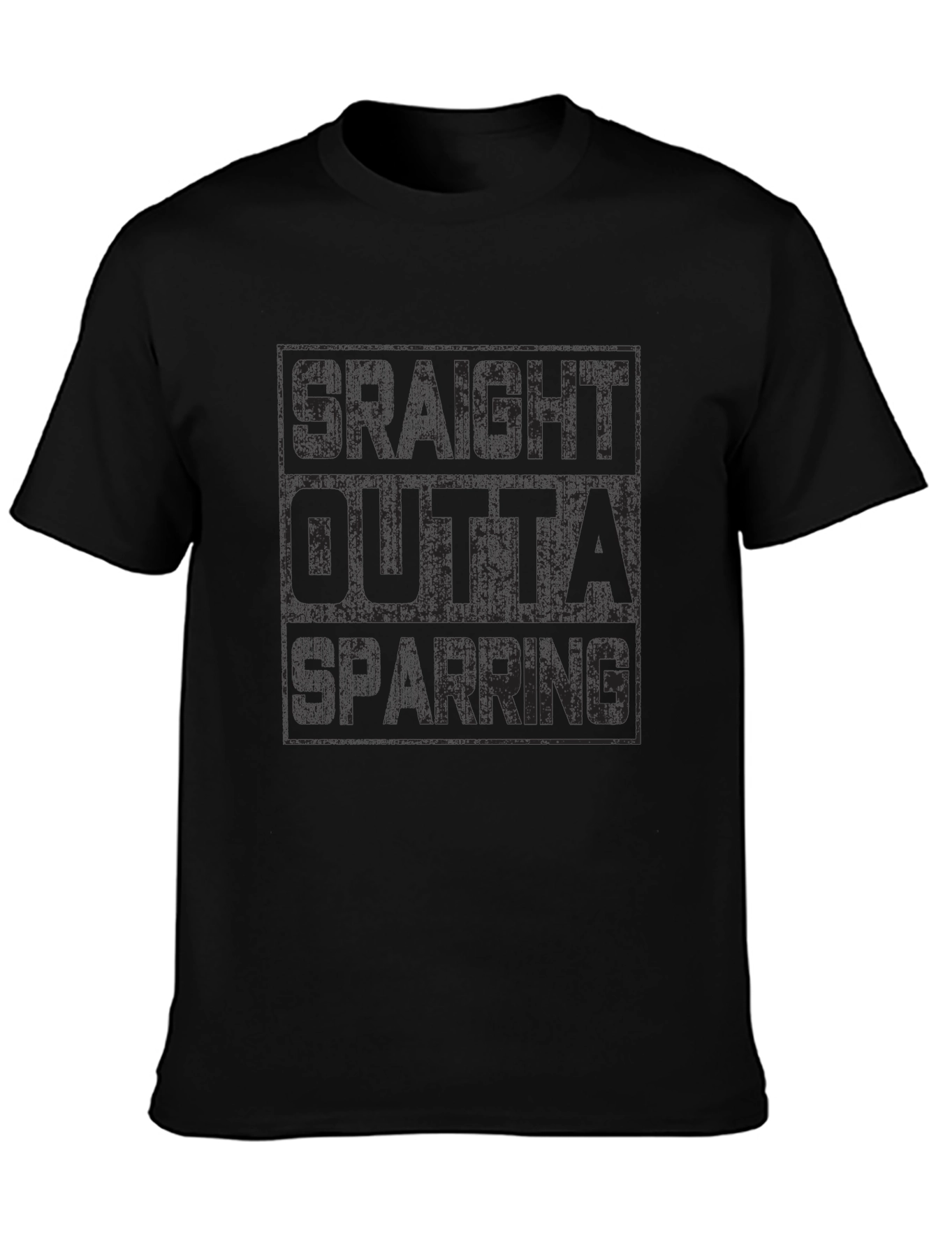 Straight Outta Sparring Black Graphic T-Shirt