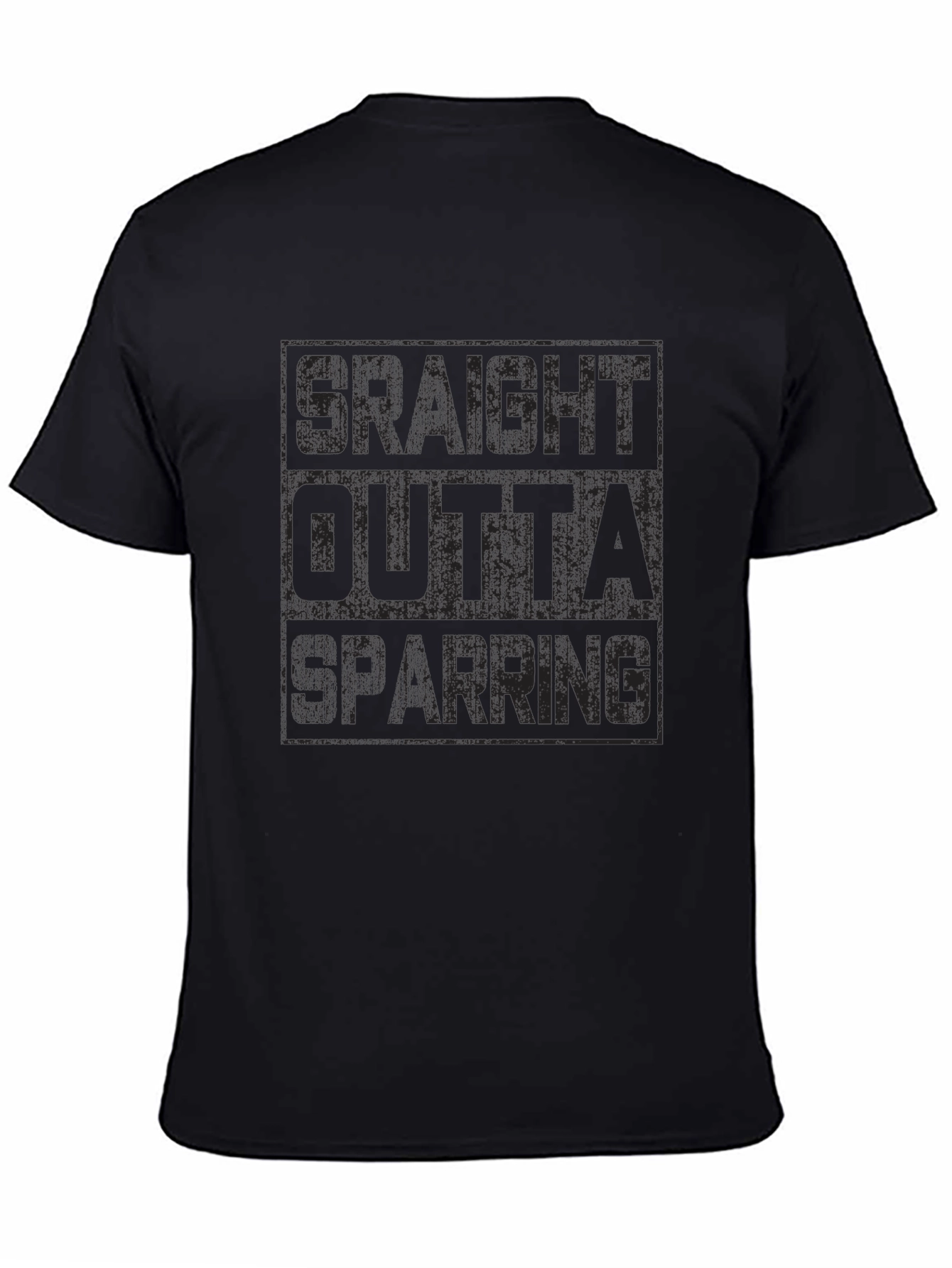 Straight Outta Sparring Black Graphic T-Shirt