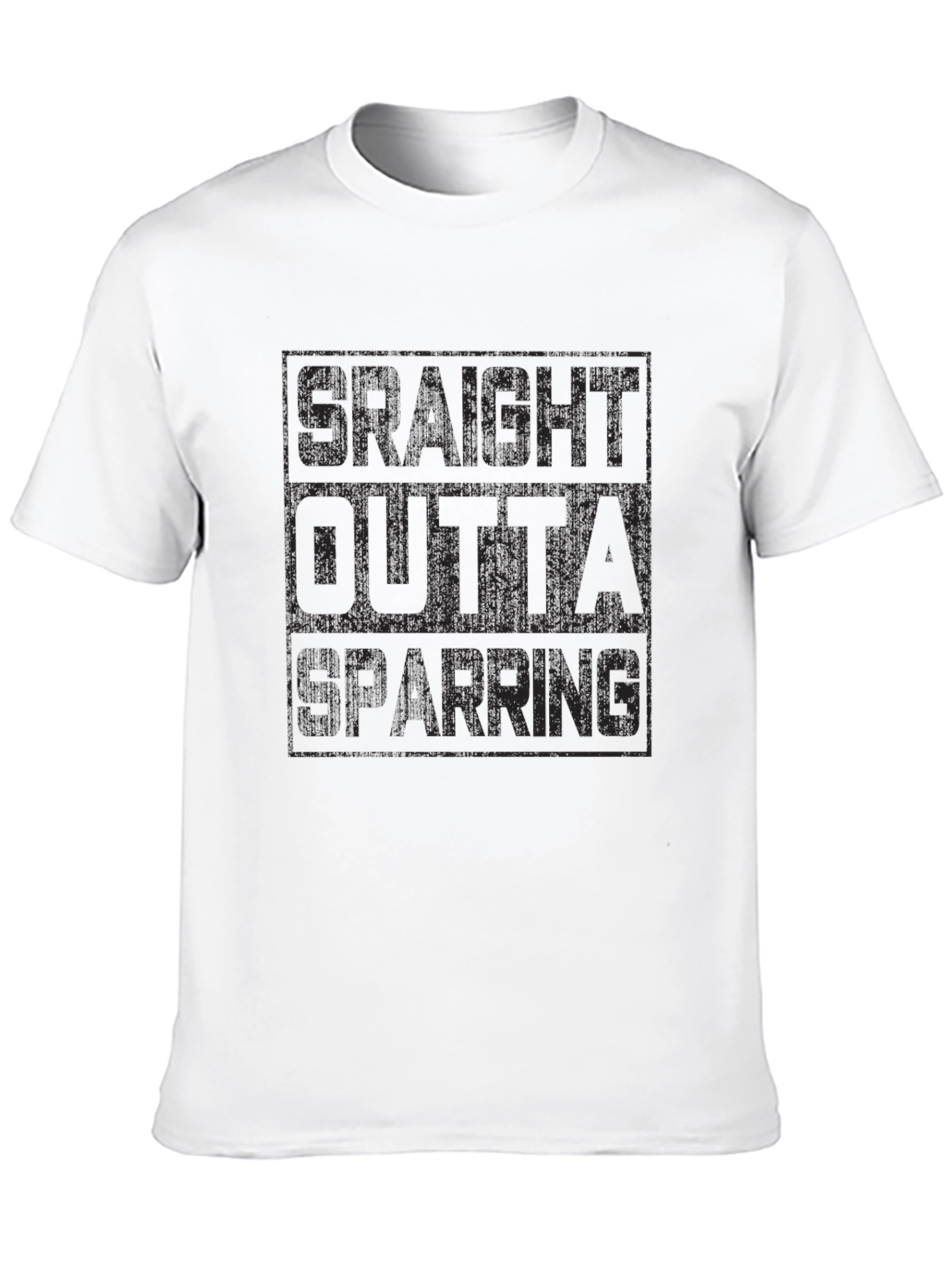 Straight Outta Sparring Black Graphic T-Shirt