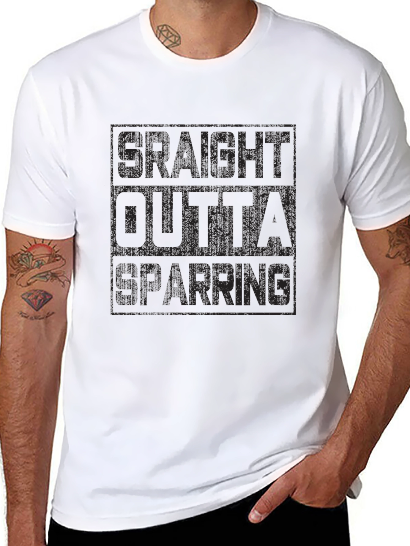 Straight Outta Sparring Black Graphic T-Shirt