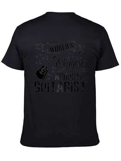 Worlds Okayest Acoustic Guitarist T-Shirt Funny Musician Tee