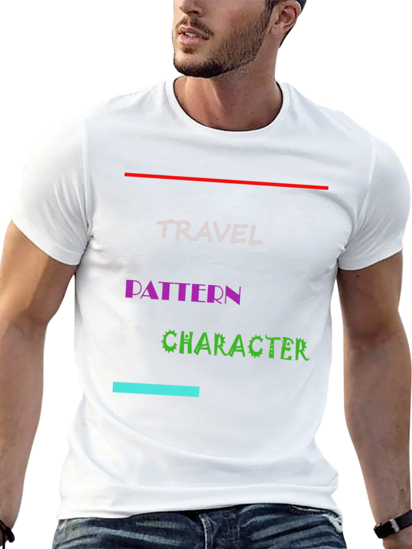 Travel Pattern Character Graphic Tee