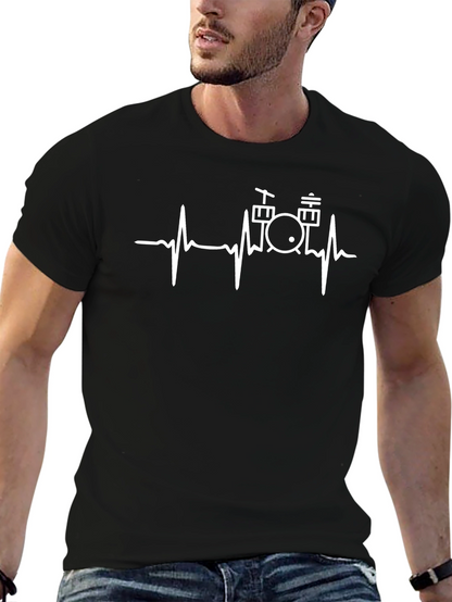 Drumbeat Heartbeat T-Shirt - Music Lover Tee