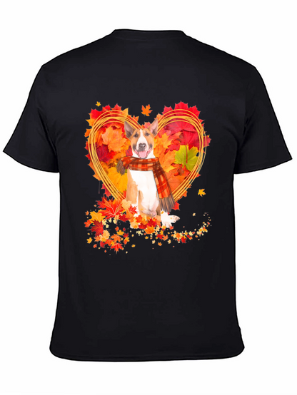 Fall Bull Terrier Heart Graphic Tee