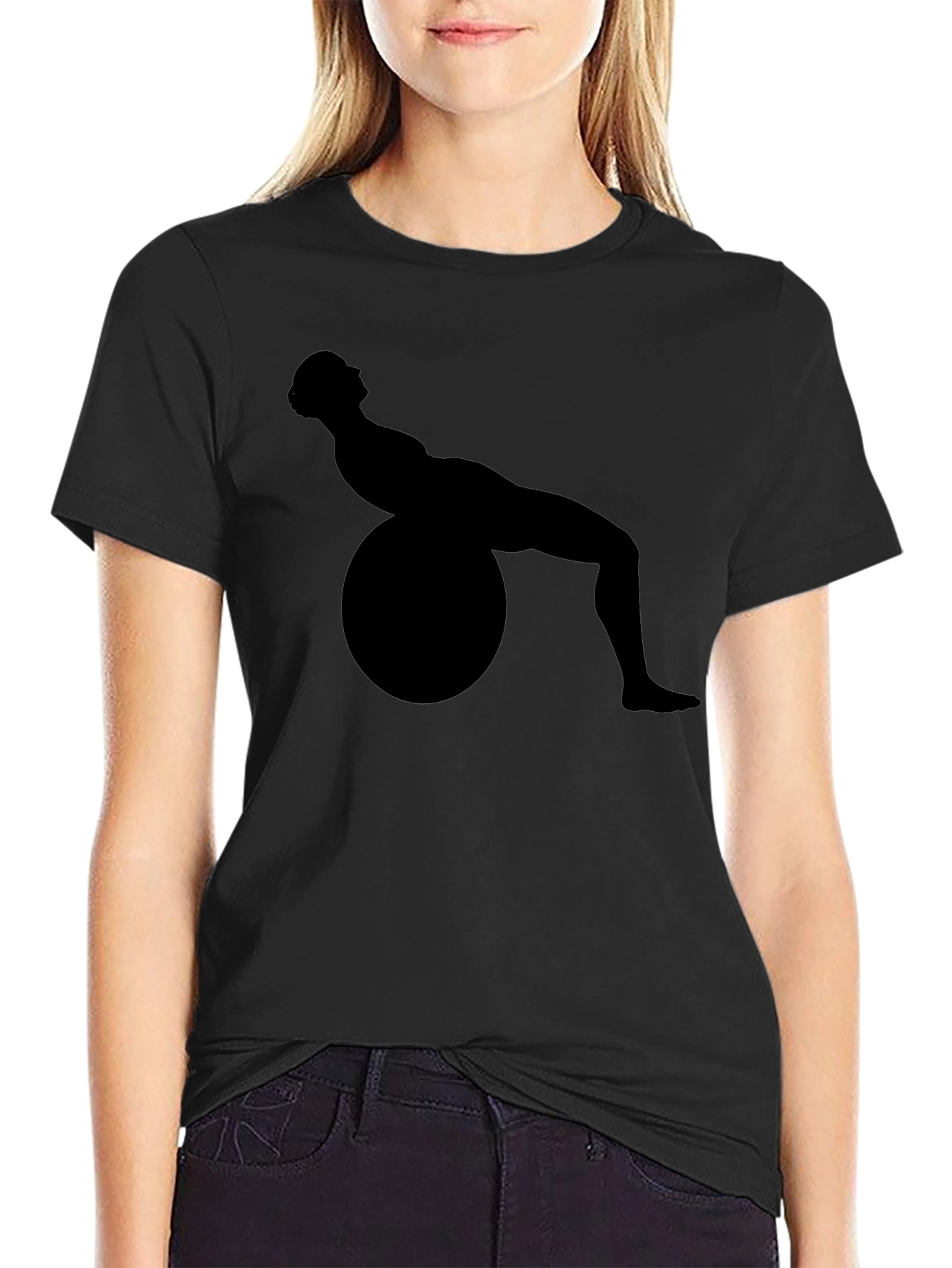 Yoga Ball Exercise Silhouette Tee - Fitness Inspired
