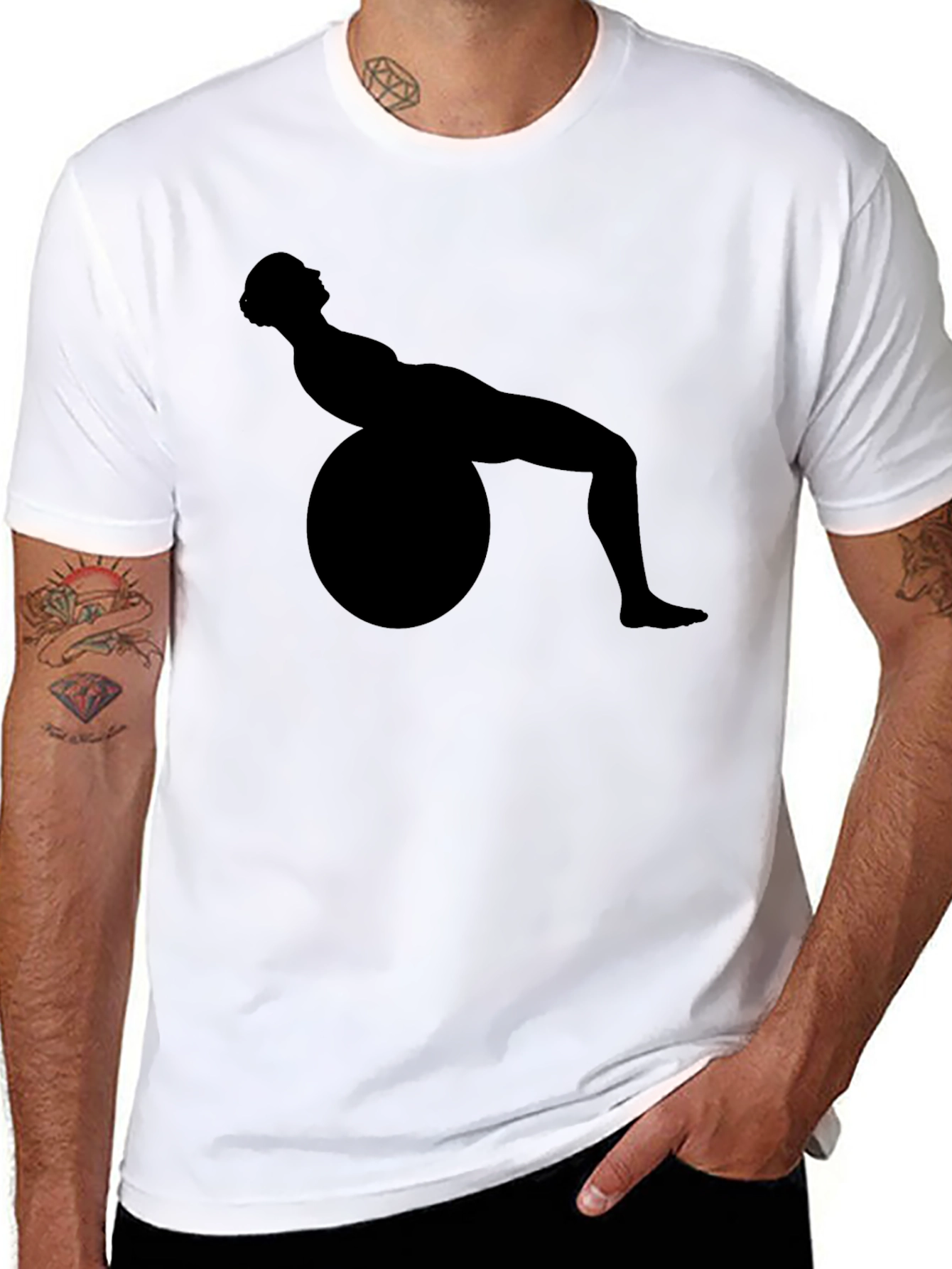 Yoga Ball Exercise Silhouette Tee - Fitness Inspired