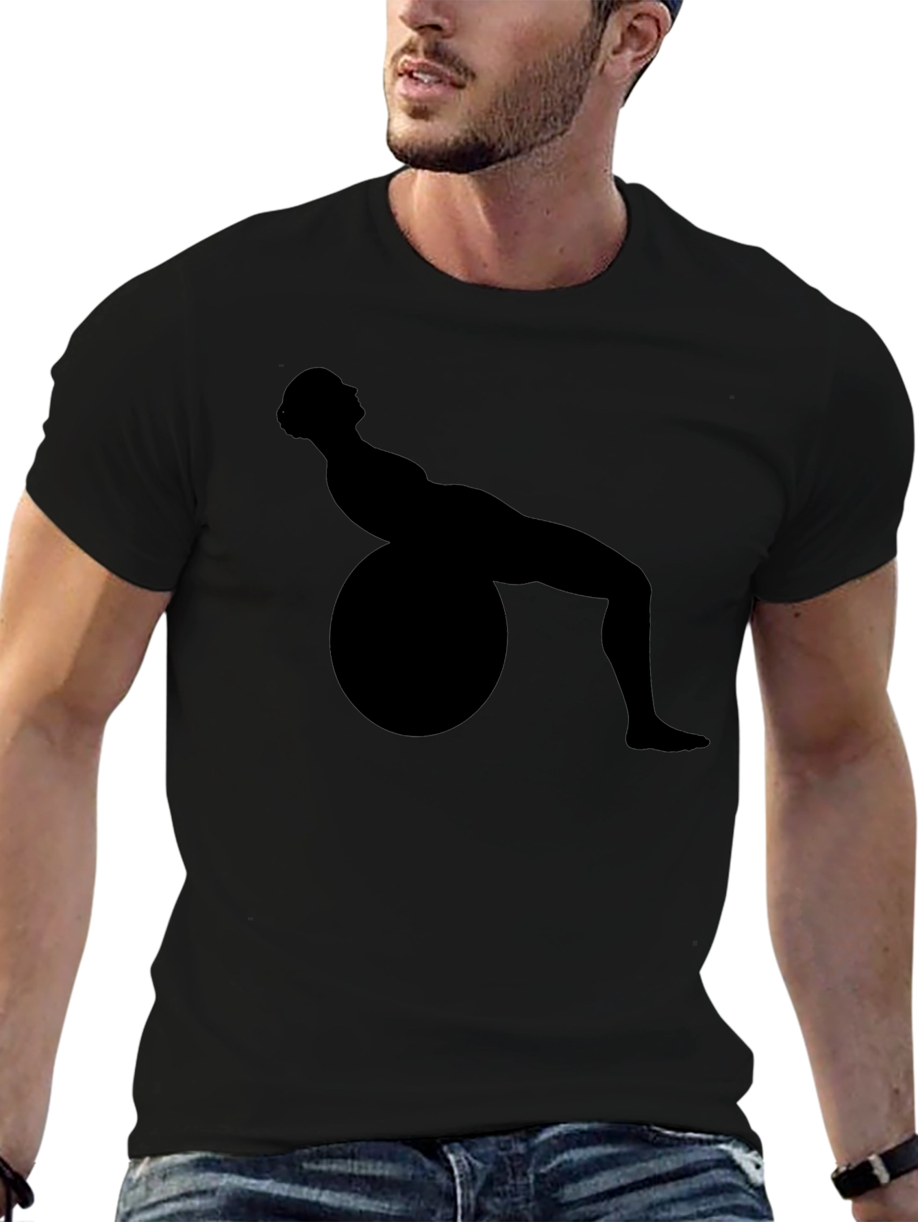Yoga Ball Exercise Silhouette Tee - Fitness Inspired