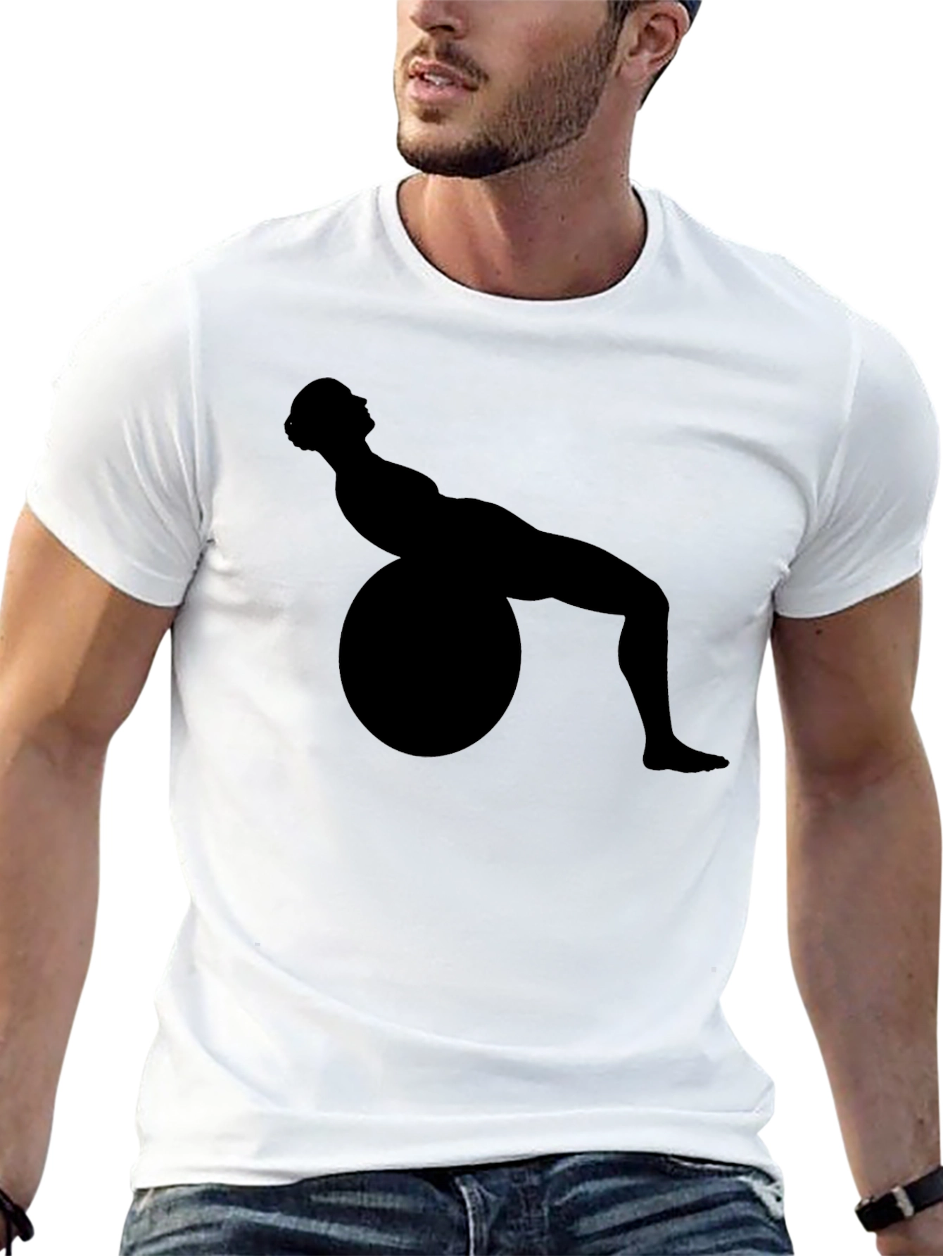 Yoga Ball Exercise Silhouette Tee - Fitness Inspired