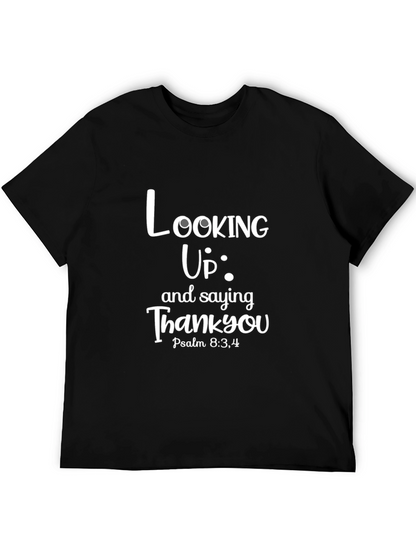 Looking Up Thank You Black T-Shirt