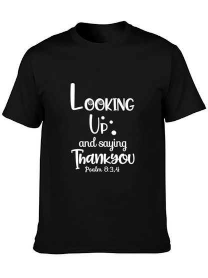 Looking Up Thank You Black T-Shirt