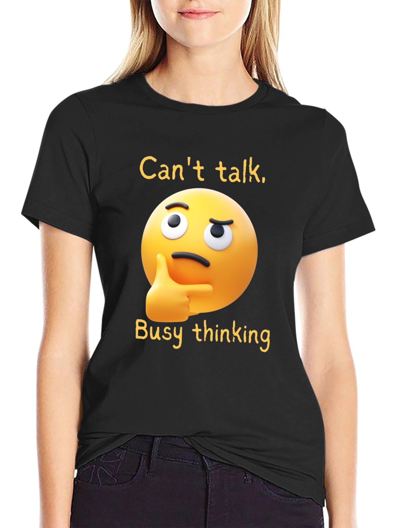 Thinking Emoji T-Shirt: Funny Clever Casual Wear