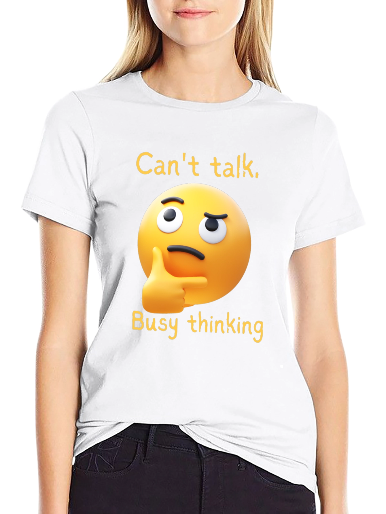 Thinking Emoji T-Shirt: Funny Clever Casual Wear