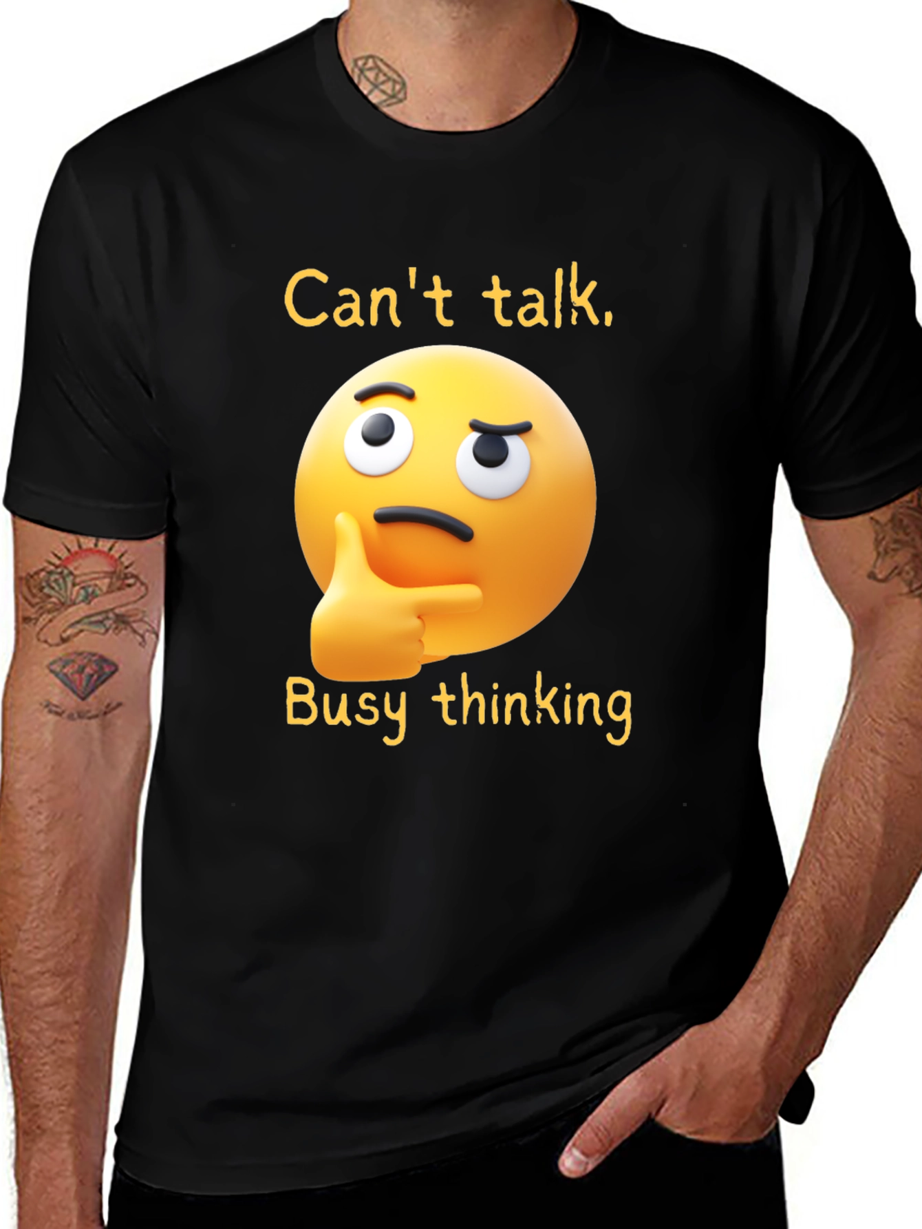 Thinking Emoji T-Shirt: Funny Clever Casual Wear