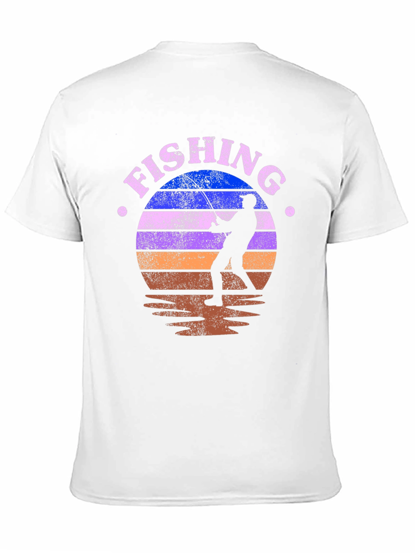 Fishing Retro Sunset Graphic Tee