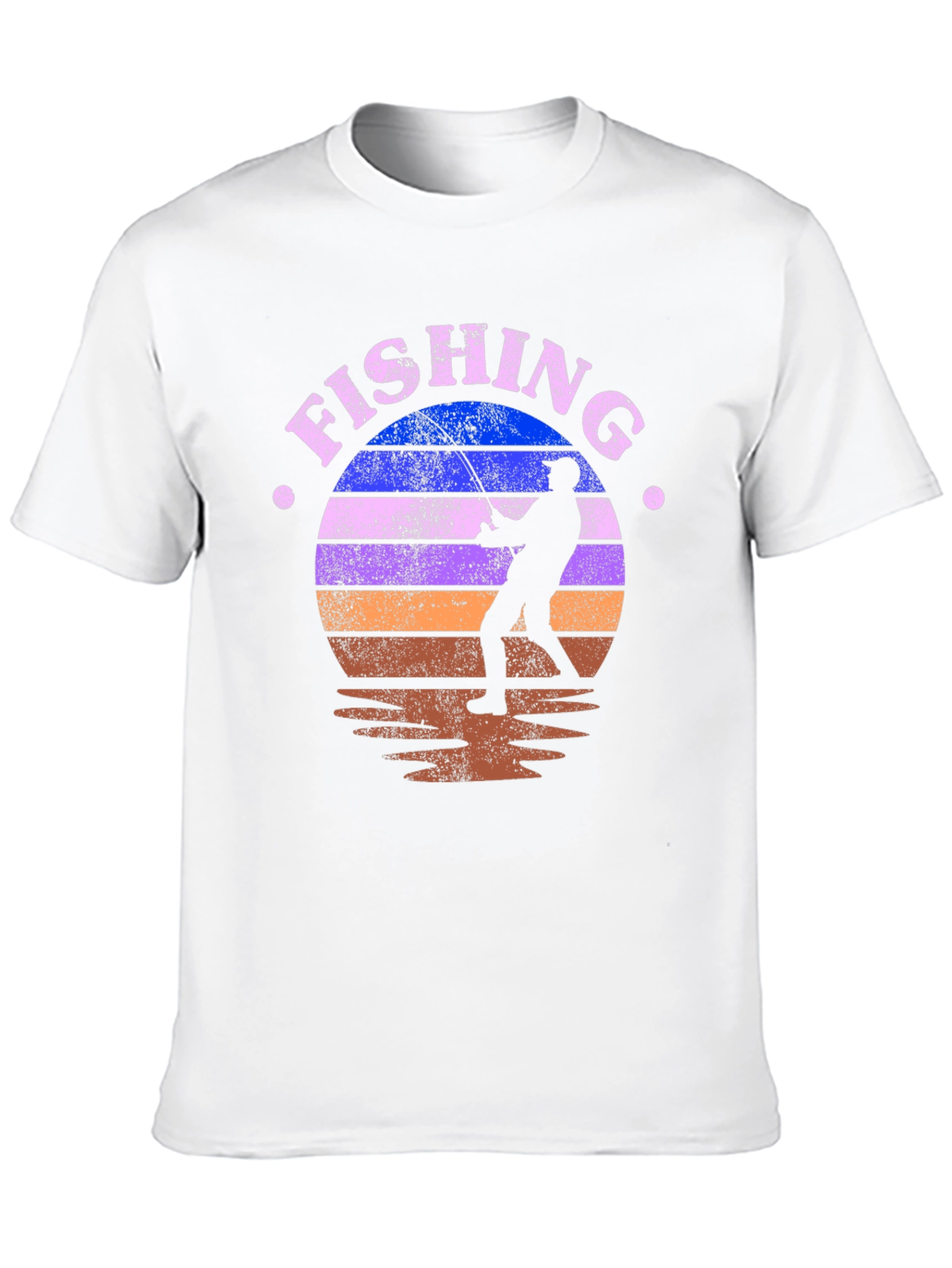 Fishing Retro Sunset Graphic Tee