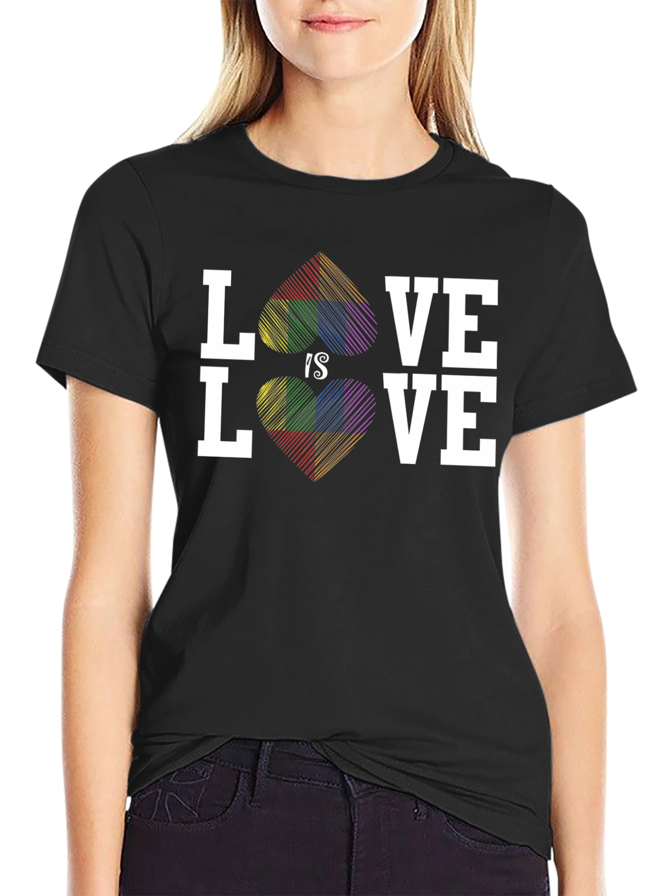 Love Is Love LGBTQ Rainbow Heart T-Shirt