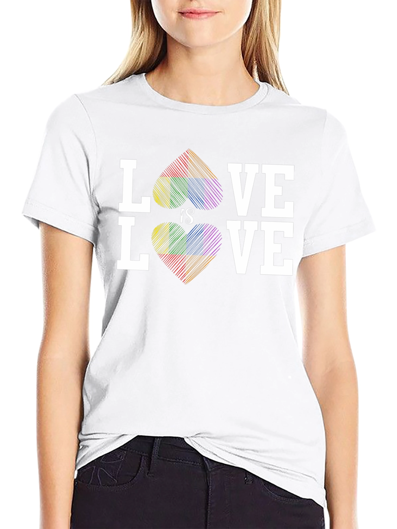 Love Is Love LGBTQ Rainbow Heart T-Shirt