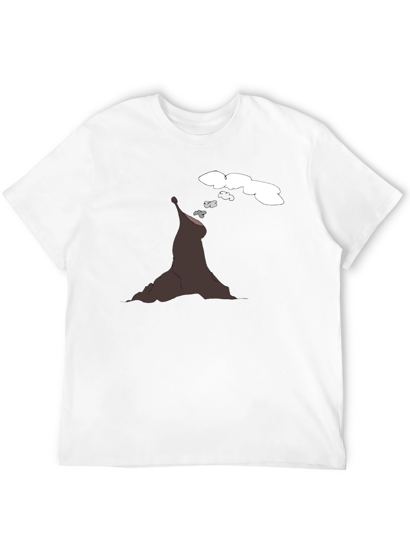 Volcano Cartoon Black T-Shirt