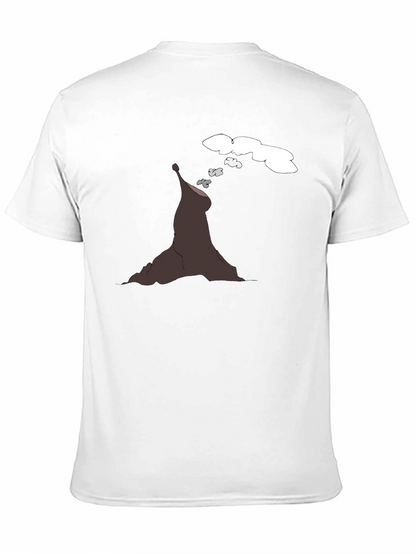 Volcano Cartoon Black T-Shirt